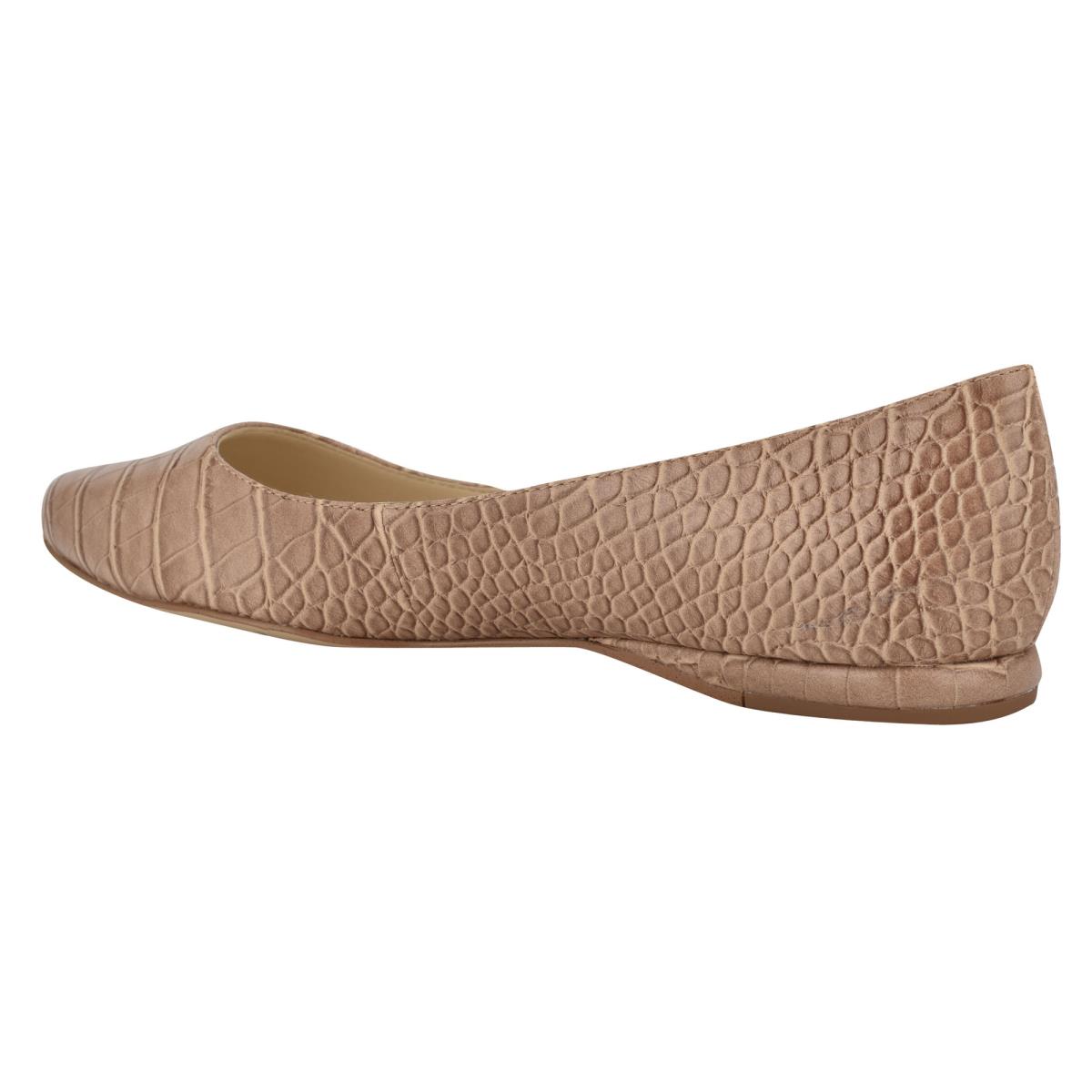 Apricot / Snake Women's Nine West Speakup Almond Toe Ballet Flats | CPBR63904