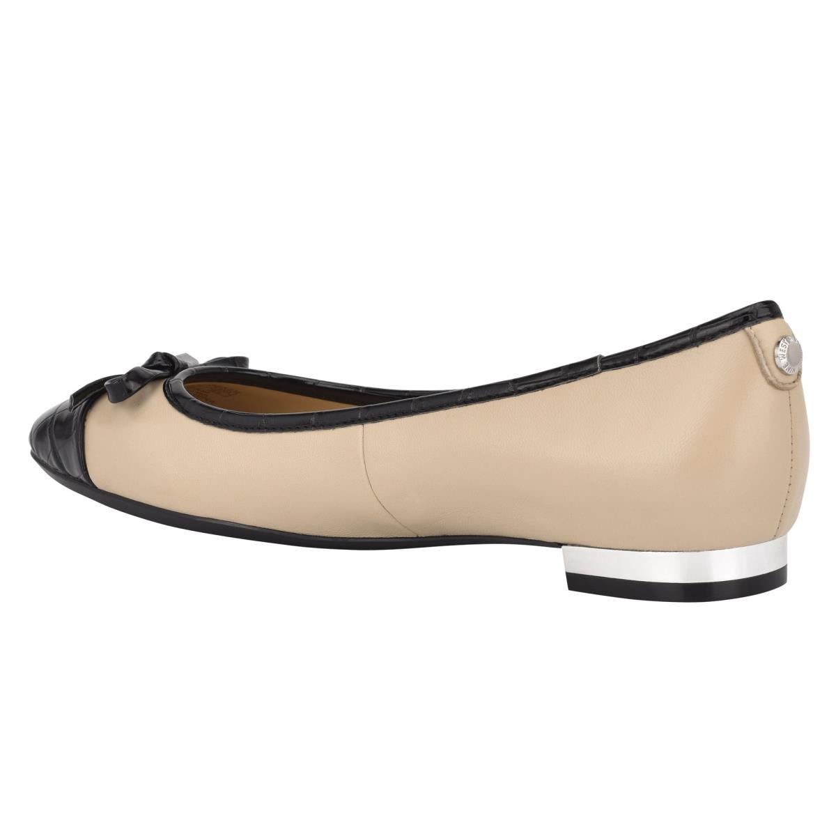 Beige / Black Women's Nine West Olly 9x9 Ballet Flats | FDMS82497