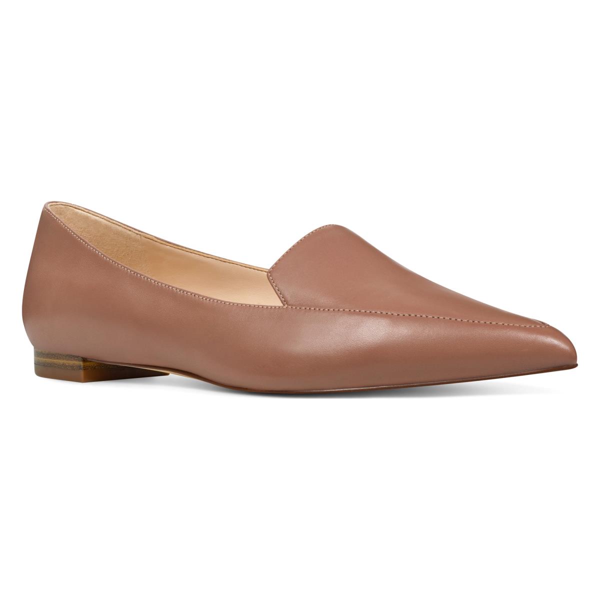 Beige Women's Nine West Abay Smoking Flats | GRKP82641