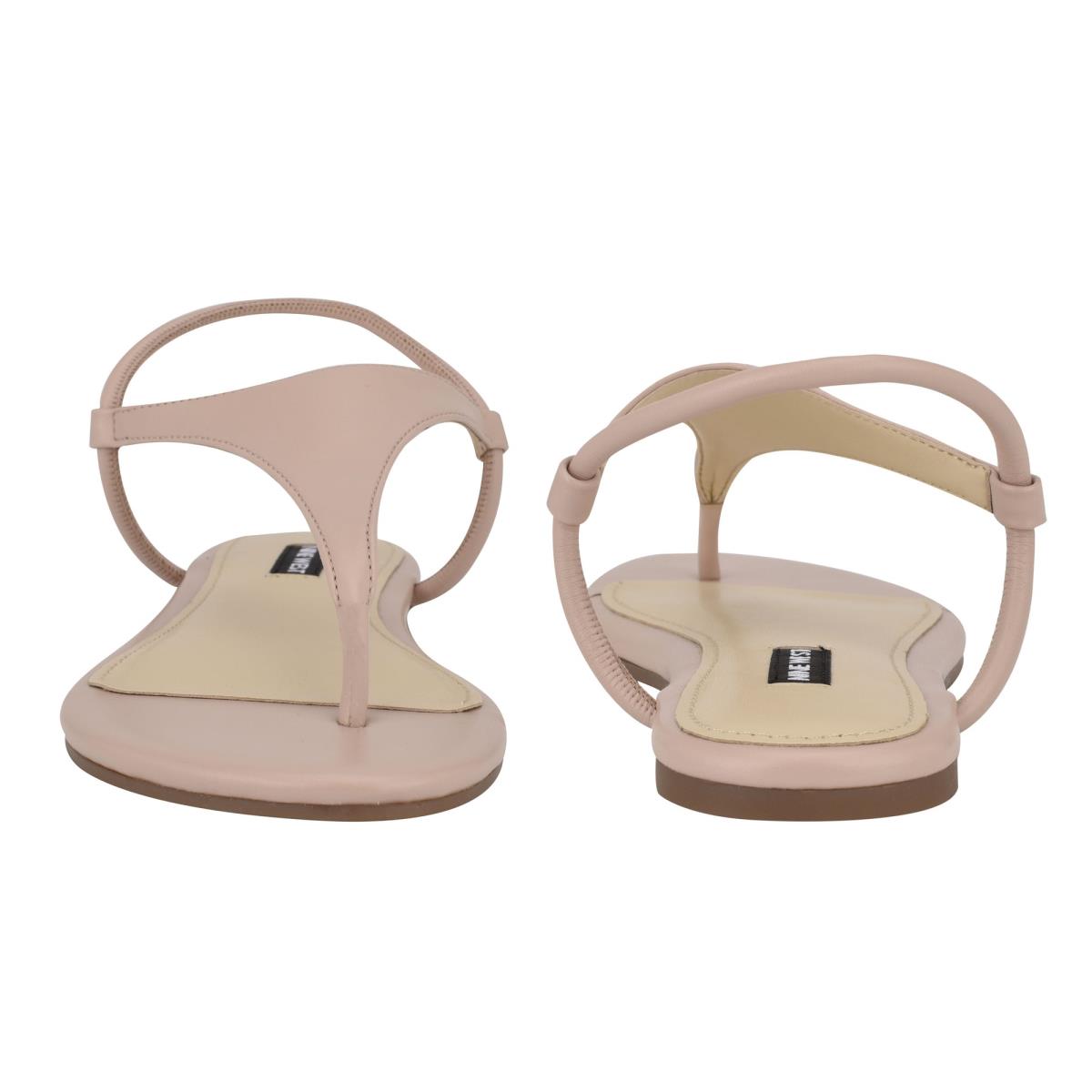 Beige Women's Nine West Braydin Stretch Flat Sandals | KMVB45279