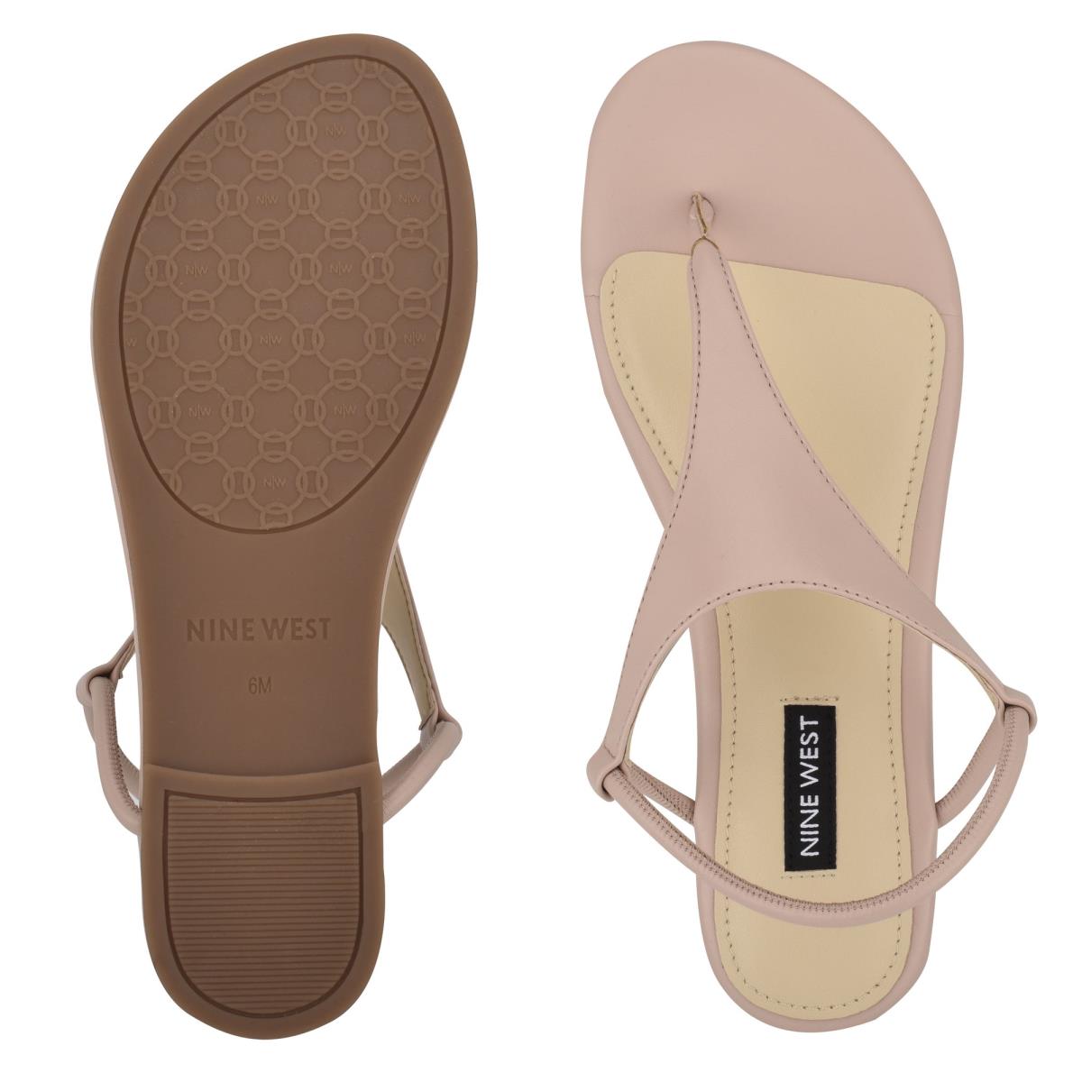 Beige Women's Nine West Braydin Stretch Flat Sandals | KMVB45279