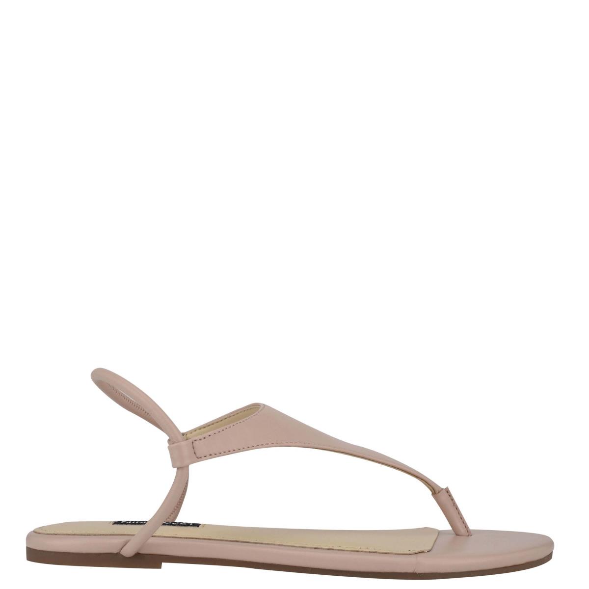 Beige Women\'s Nine West Braydin Stretch Flat Sandals | KMVB45279