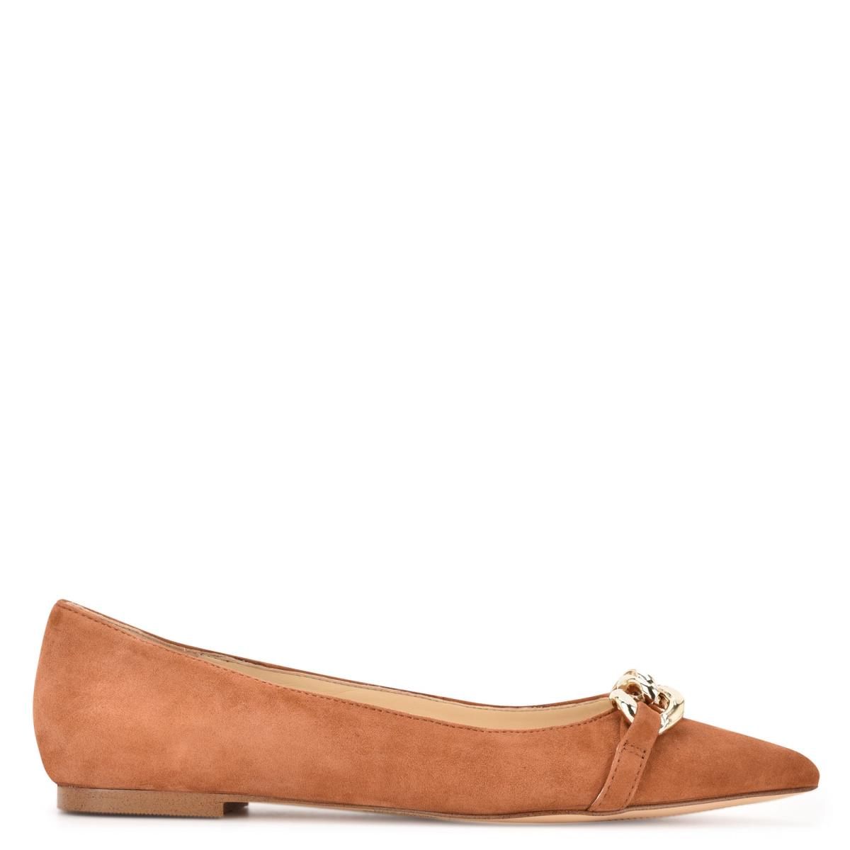 Beige Women\'s Nine West Brinks Pointy Toe Ballet Flats | FDOJ29071