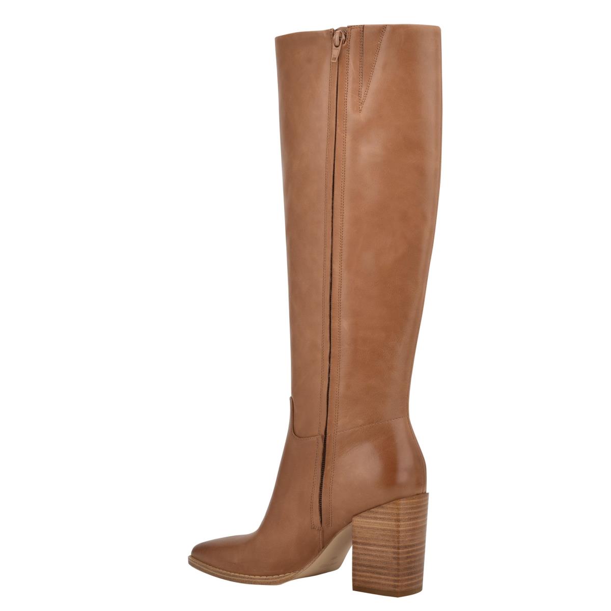 Beige Women's Nine West Brixe Heeled Boots | CUDA76059