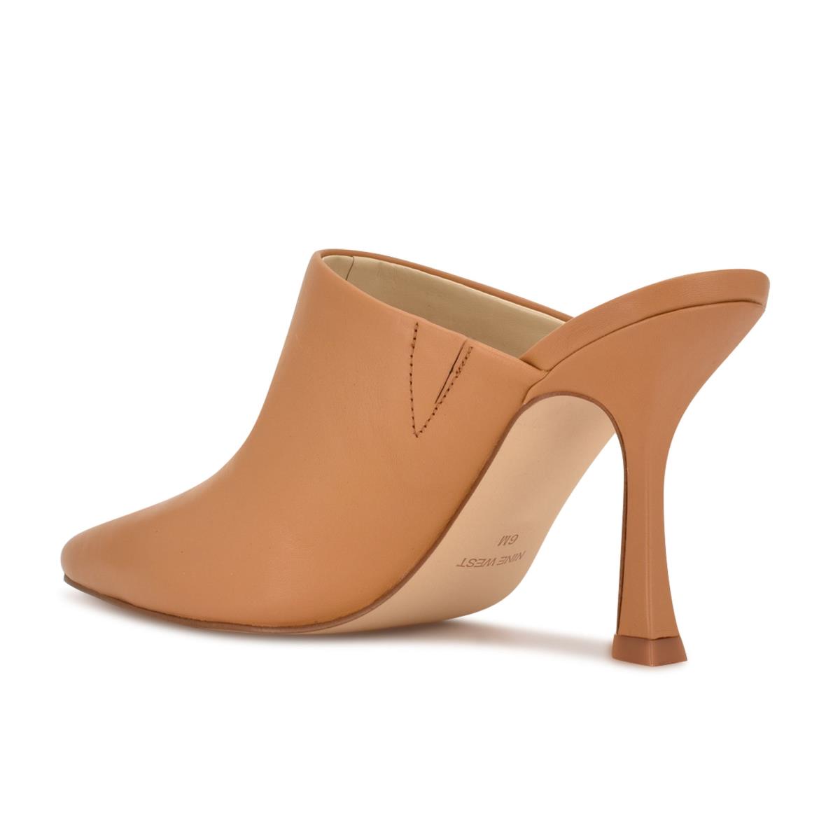 Beige Women's Nine West Ciao Heel Mules | PIZE16547