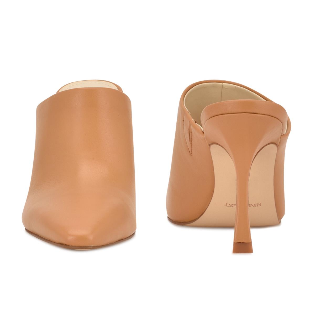 Beige Women's Nine West Ciao Heel Mules | PIZE16547