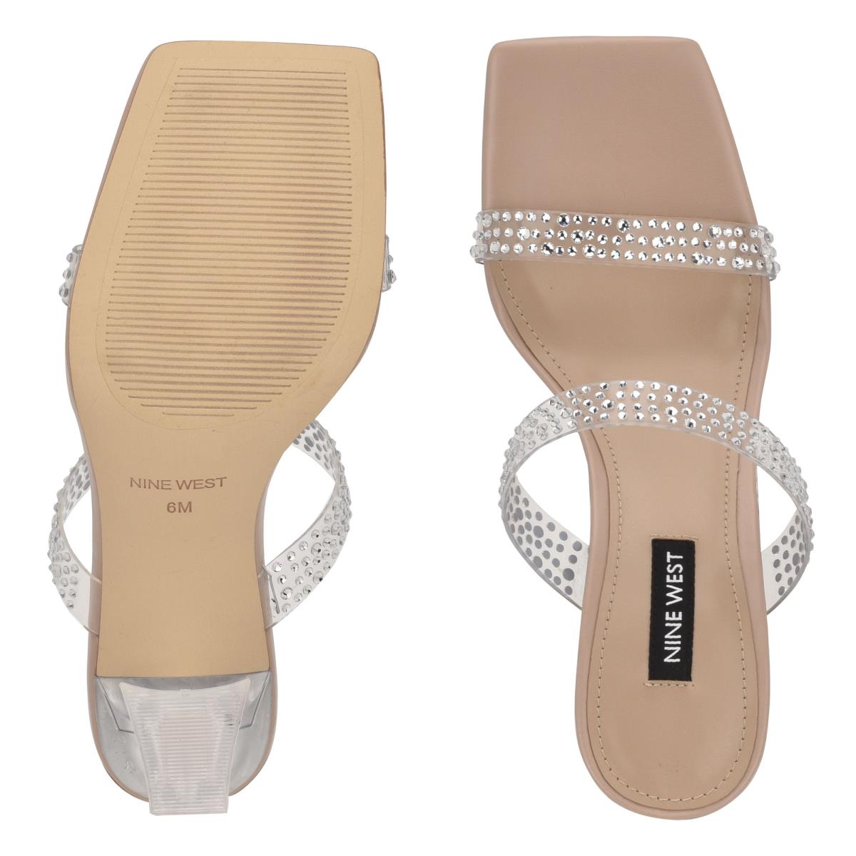 Beige Women's Nine West Darla Heeled Slide Sandals | JOXC38075