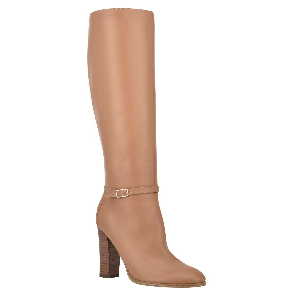 Beige Women's Nine West Kimy Heeled Boots | BZUR78246