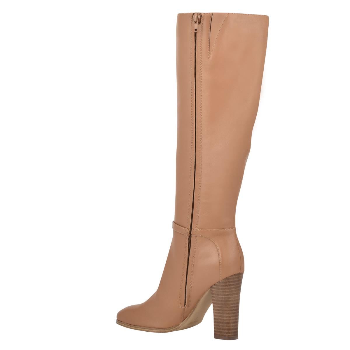 Beige Women's Nine West Kimy Heeled Boots | BZUR78246