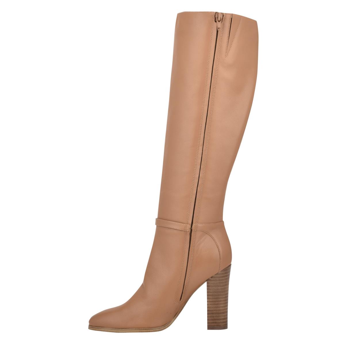 Beige Women's Nine West Kimy Heeled Boots | BZUR78246