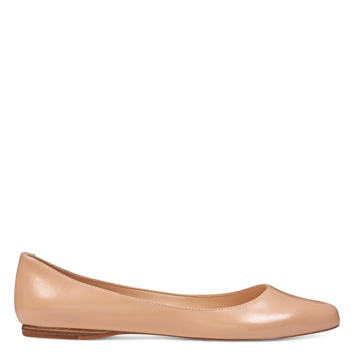 Beige Women\'s Nine West Speakup Almond Toe Flats | VOAM93580