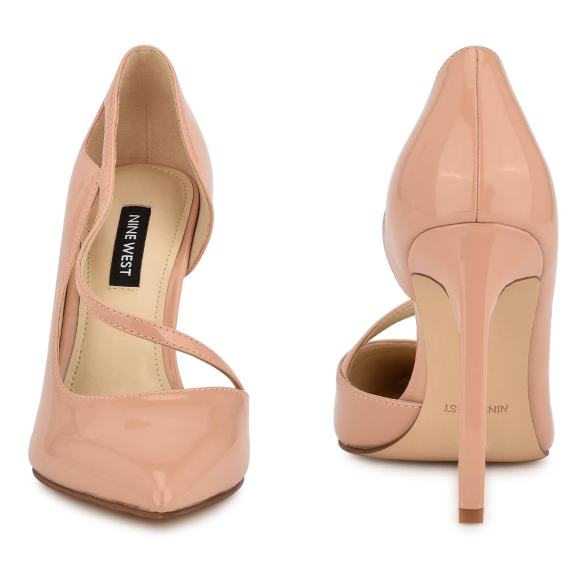 Beige Women's Nine West Twirl Pointy Toe Pumps | ZTVX43872