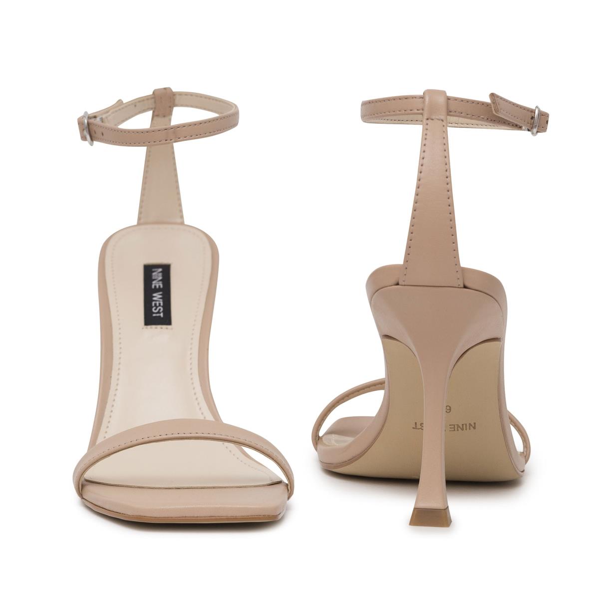 Beige Women's Nine West Yess Ankle Strap Sandals | RQGZ75602