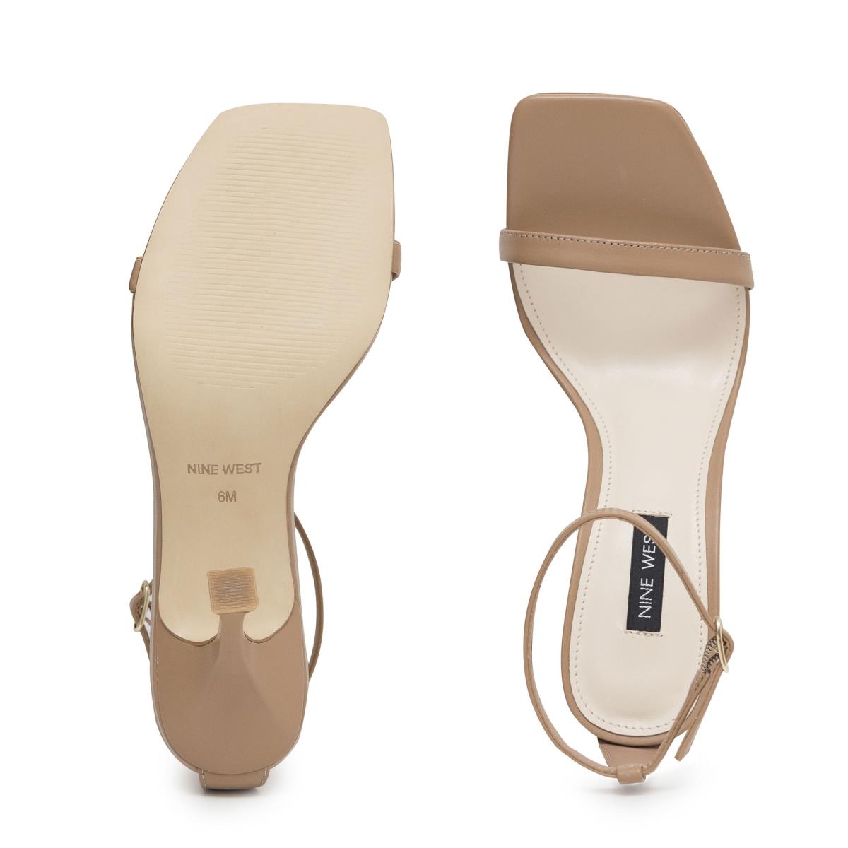 Beige Women's Nine West Yess Ankle Strap Sandals | XDMG16592