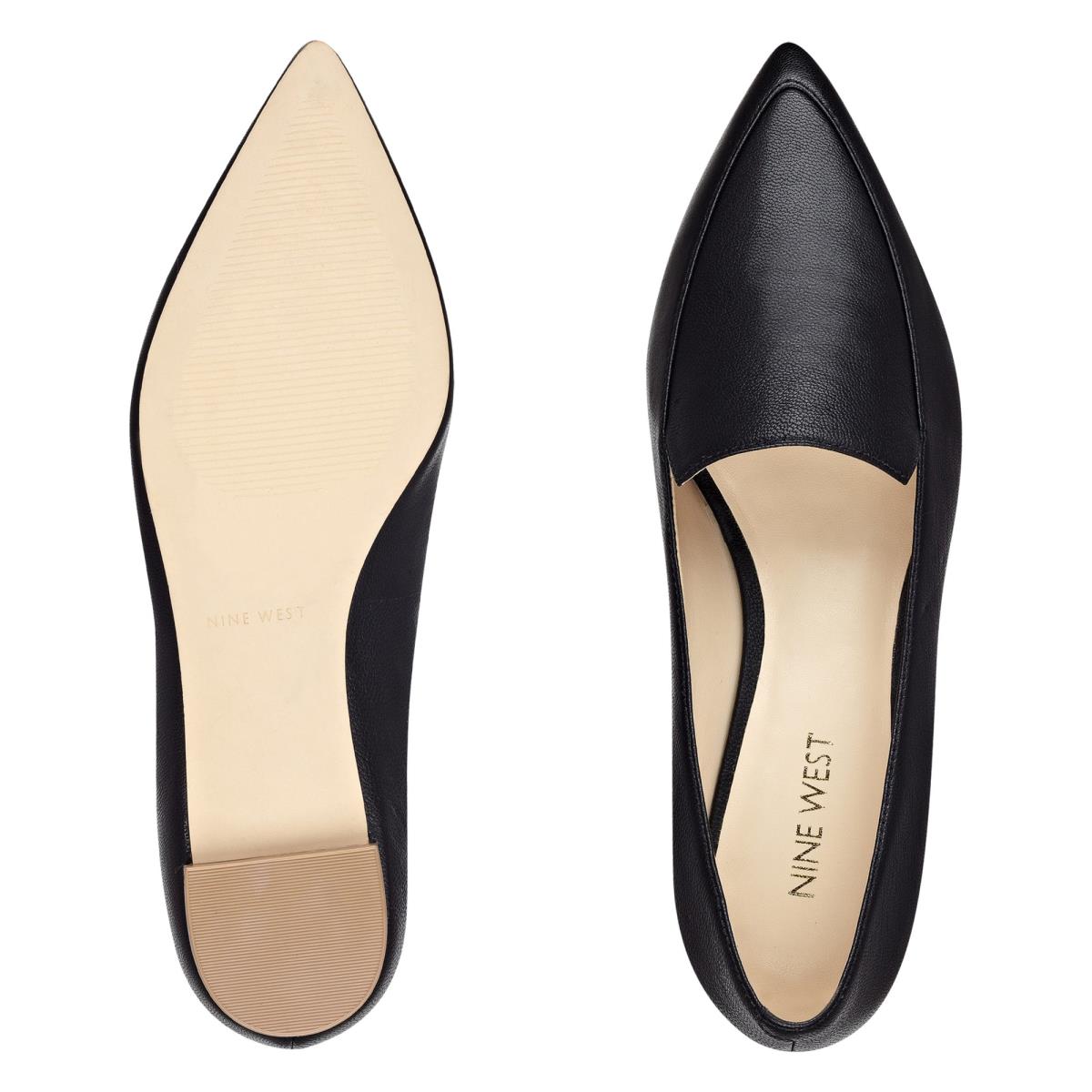 Black Women's Nine West Abay Smoking Flats | YMBV14865