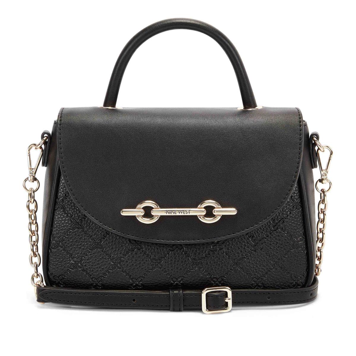 Black Women\'s Nine West Addy Mini Top Handle Flap Crossbody Bags | MQEK42691