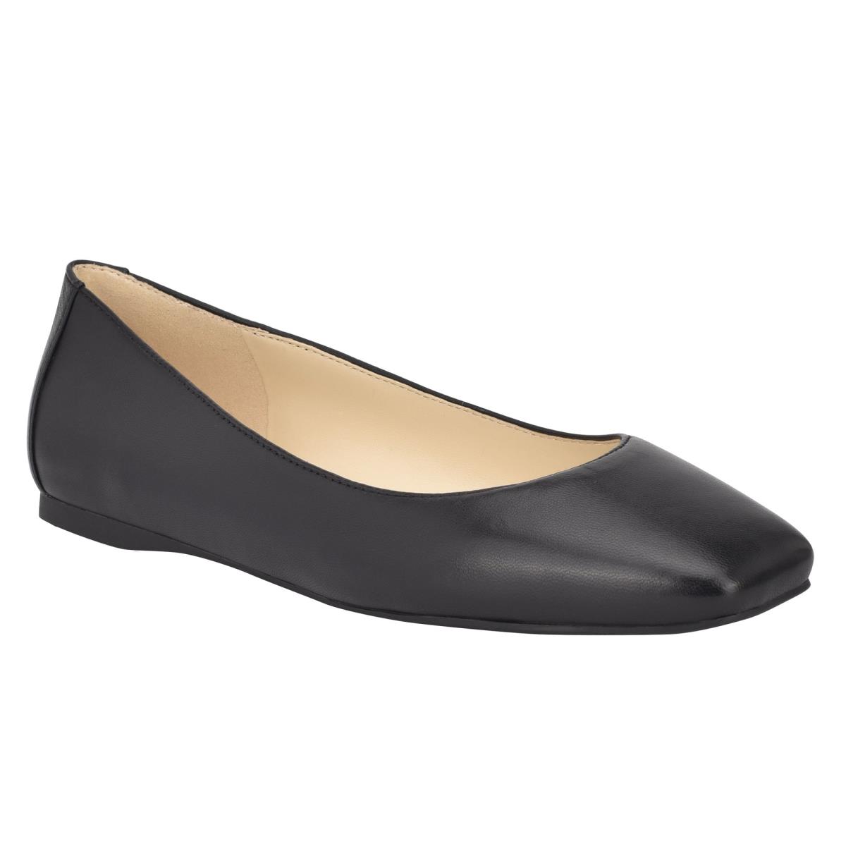 Black Women's Nine West Alena Square-Toe Flats | TEUV73025