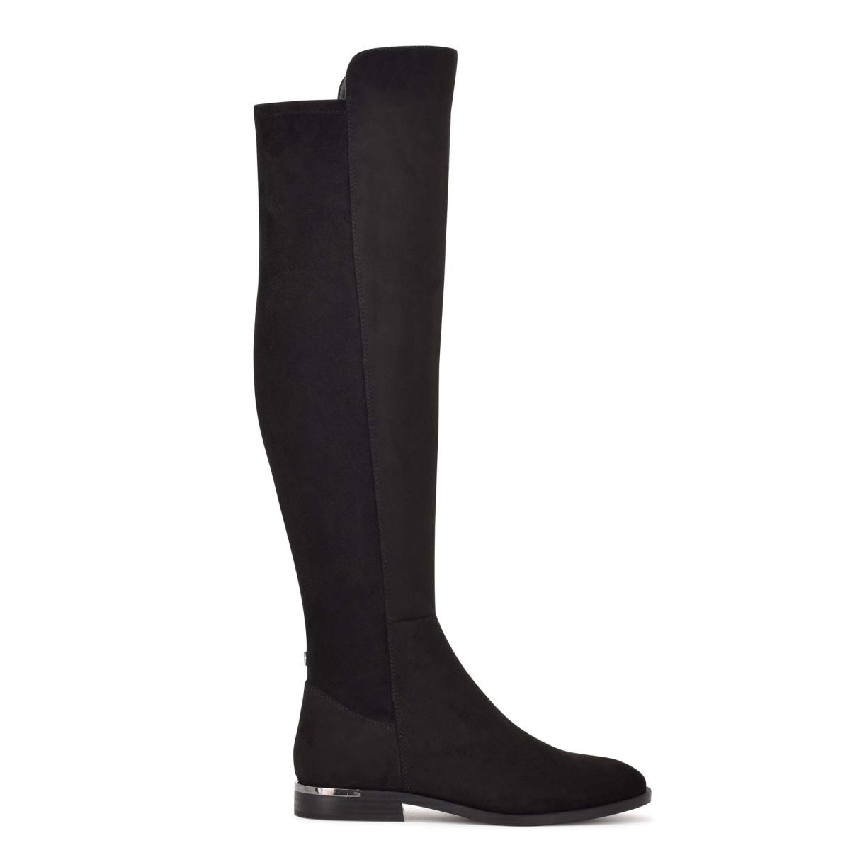 Black Women\'s Nine West Allair Wide Calf Over the Knee Boots | URFL37520