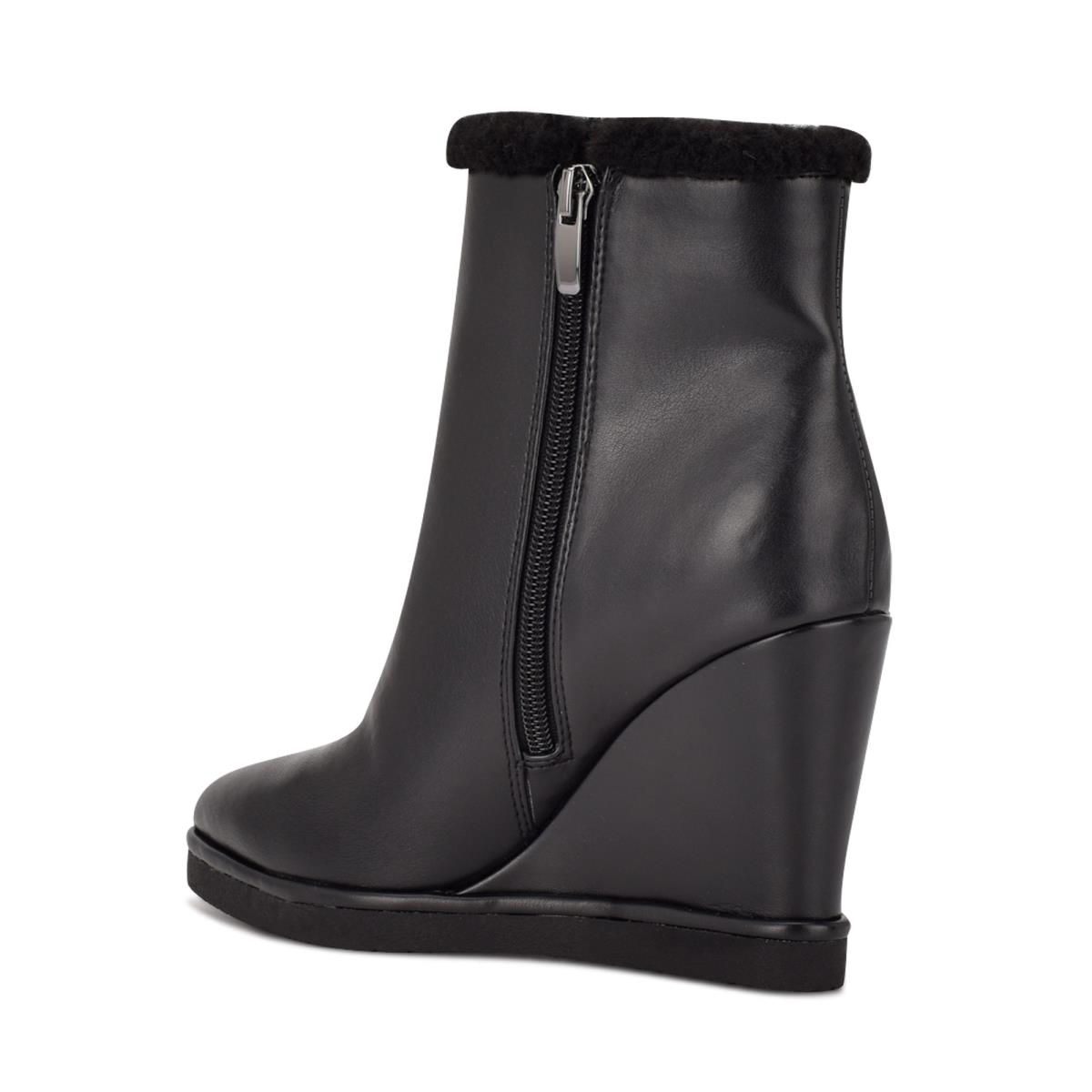 Black Women's Nine West Apres Wedge Booties | JOGN65931