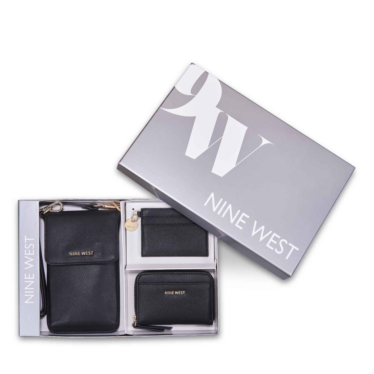 Black Women\'s Nine West Azalea 3 Piece Box Set Wallets | IBJX08571