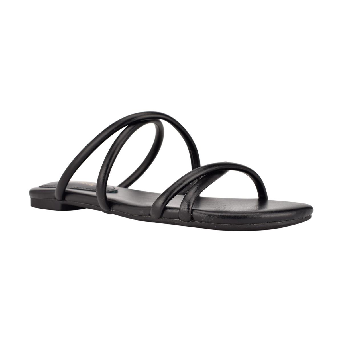 Black Women's Nine West Beva Flat Slide Sandals | UMNH07126