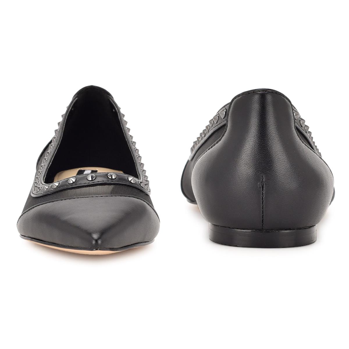 Black Women's Nine West Bizzie Pointy Toe Ballet Flats | ANFS04372