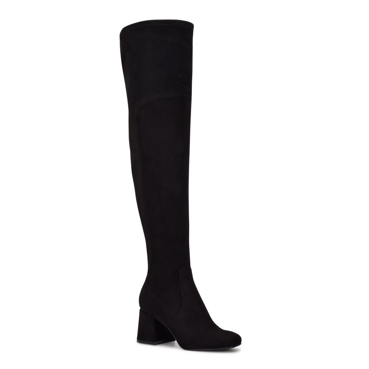 Black Women's Nine West Blocky Over The Knee Heeled Boots | XLIW32019