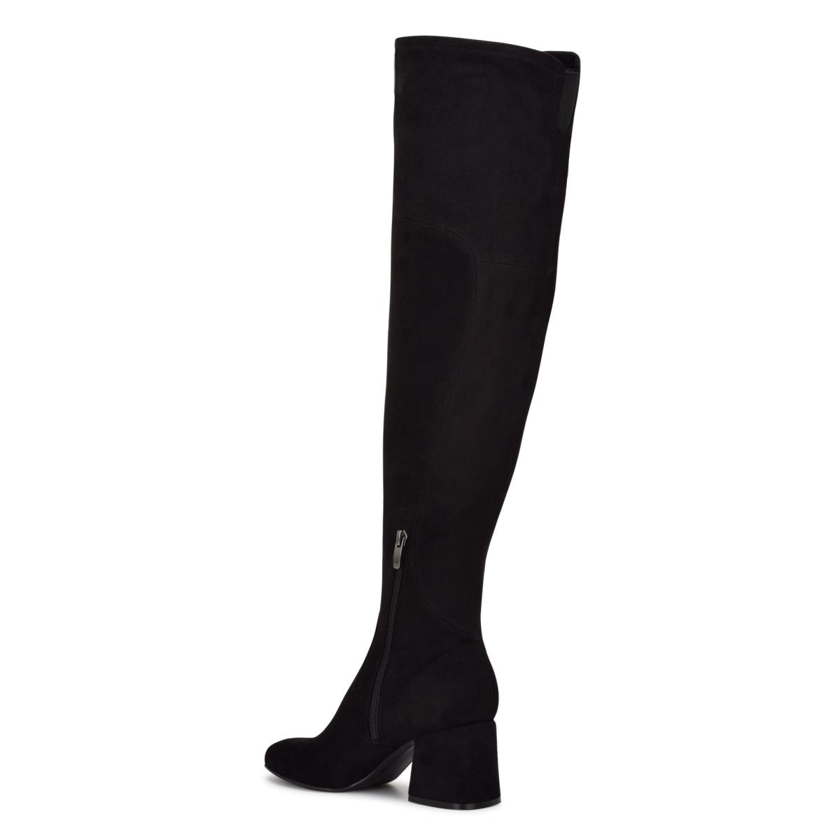 Black Women's Nine West Blocky Over The Knee Heeled Boots | XLIW32019