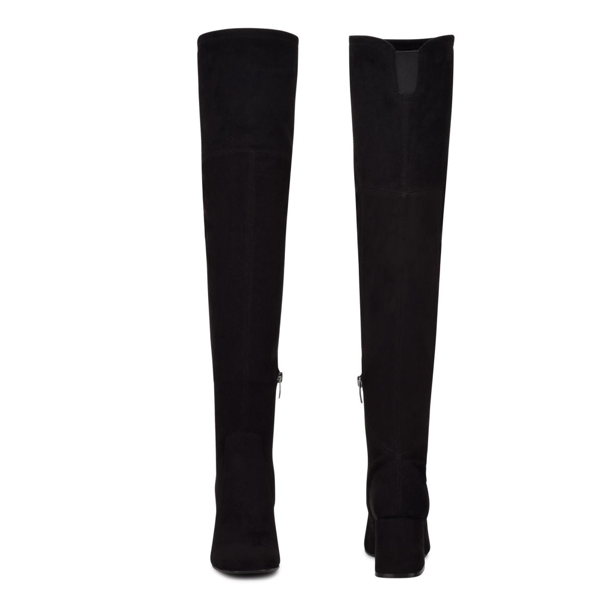 Black Women's Nine West Blocky Over The Knee Heeled Boots | XLIW32019