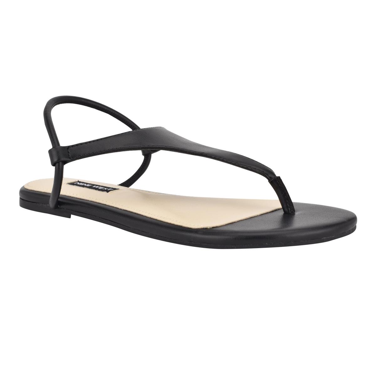 Black Women's Nine West Braydin Stretch Flat Sandals | QWDB76249