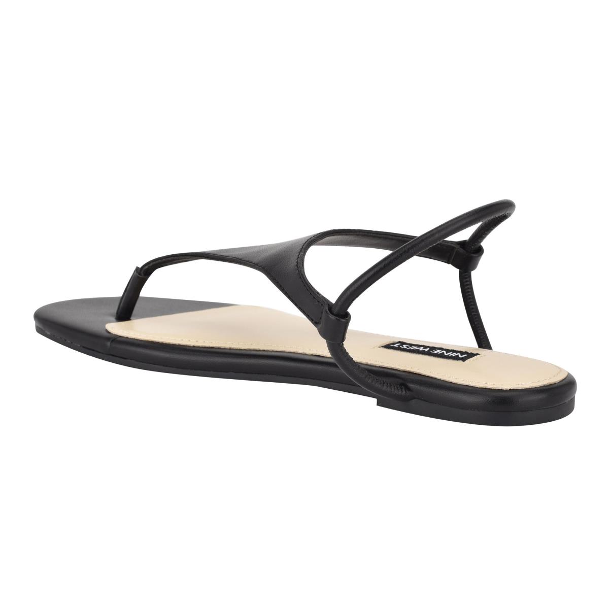 Black Women's Nine West Braydin Stretch Flat Sandals | QWDB76249