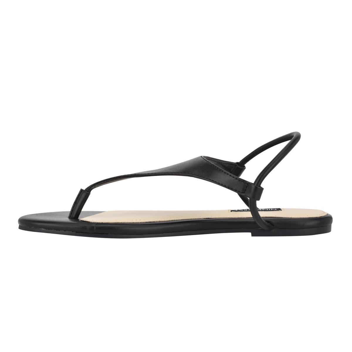 Black Women's Nine West Braydin Stretch Flat Sandals | QWDB76249