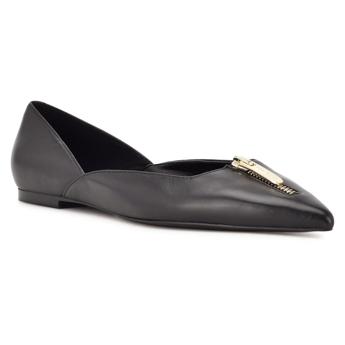 Black Women's Nine West Brina Pointy Toe Ballet Flats | MKDE65291