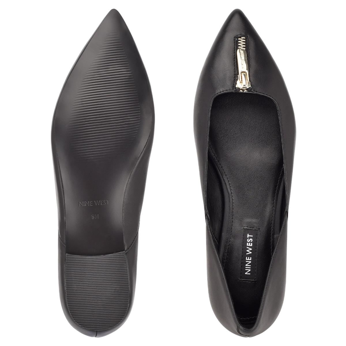 Black Women's Nine West Brina Pointy Toe Ballet Flats | MKDE65291