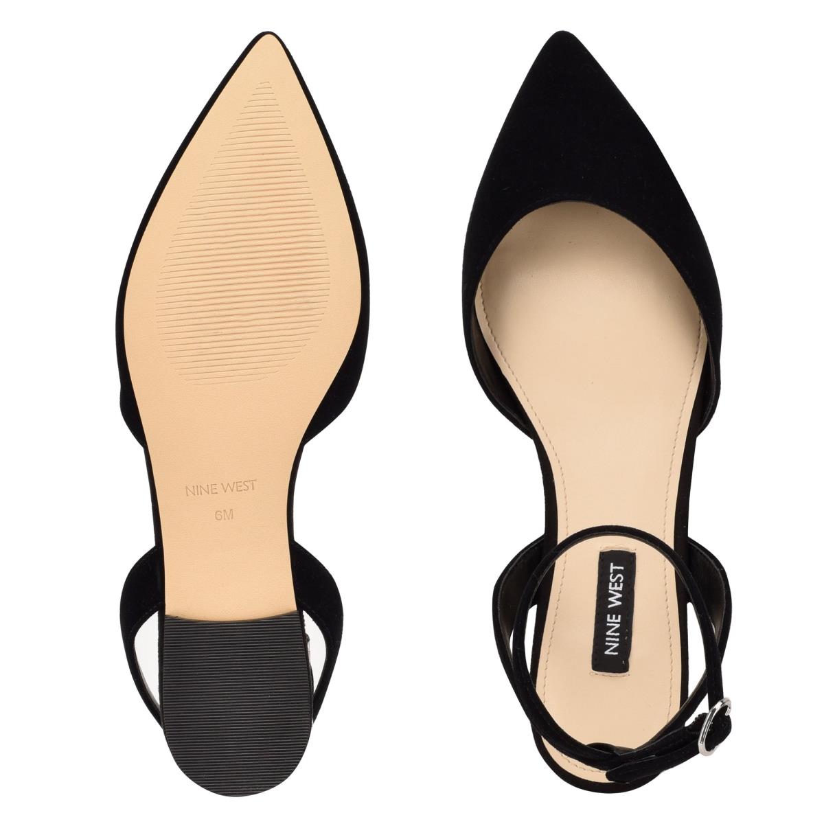 Black Women's Nine West Briy Pointy Toe Ballet Flats | PLCY93218