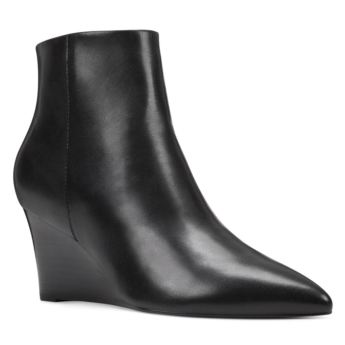 Black Women's Nine West Carter Wedge Booties | ARBX41839