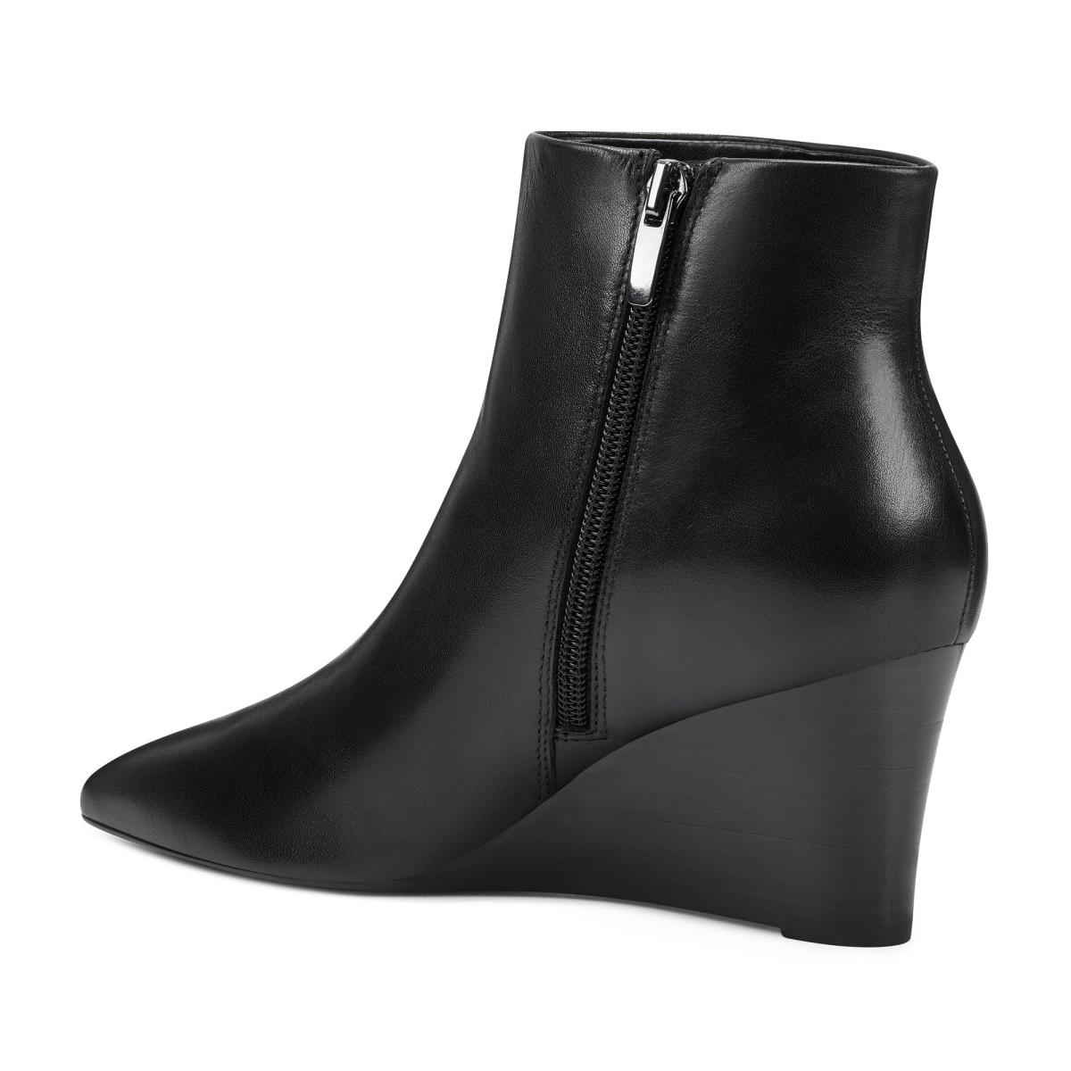 Black Women's Nine West Carter Wedge Booties | ARBX41839