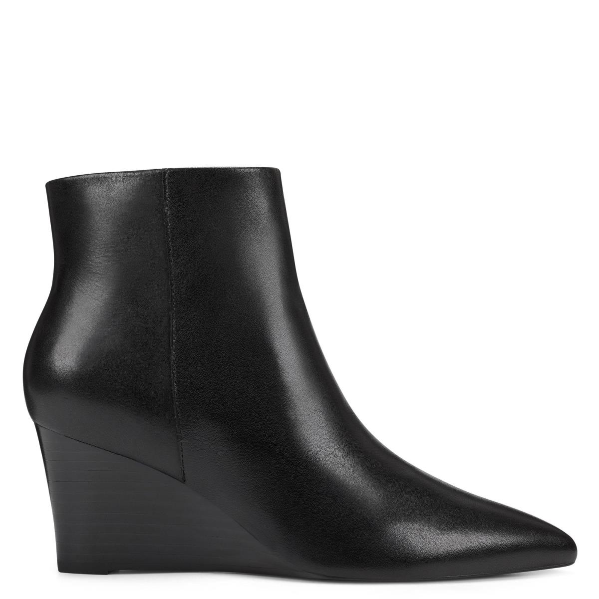 Black Women\'s Nine West Carter Wedge Booties | ARBX41839