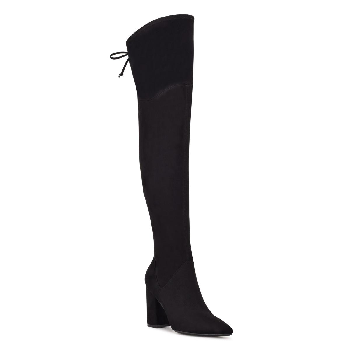 Black Women's Nine West Ceeya 9x9 Over The Knee Heeled Boots | GLZX56913