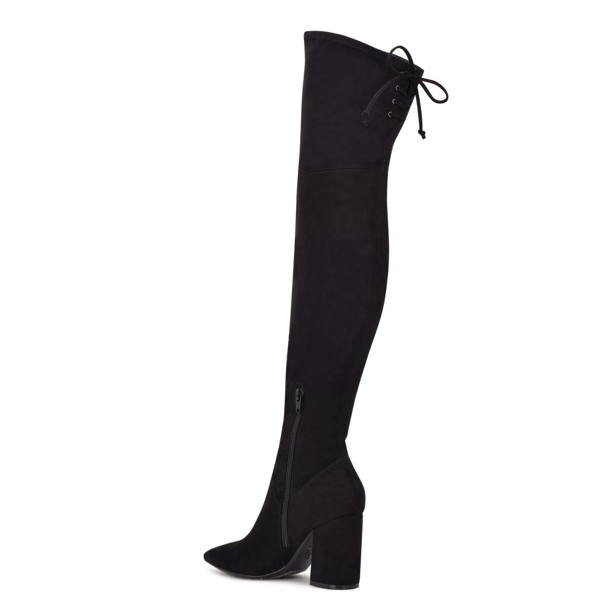 Black Women's Nine West Ceeya 9x9 Over The Knee Heeled Boots | GLZX56913