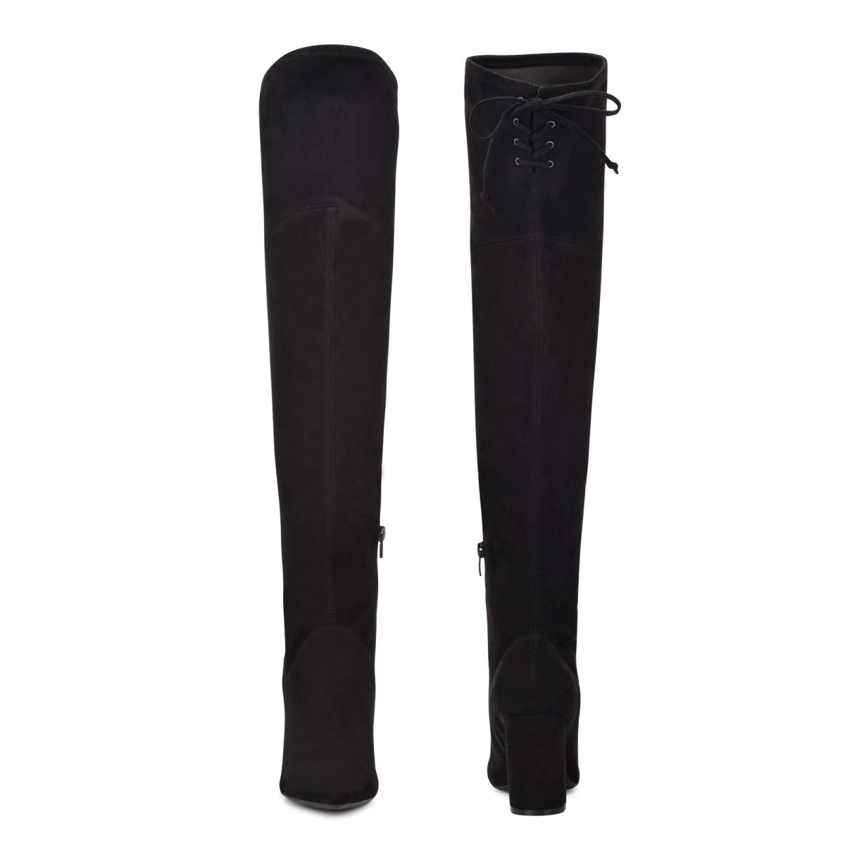 Black Women's Nine West Ceeya 9x9 Over The Knee Heeled Boots | GLZX56913