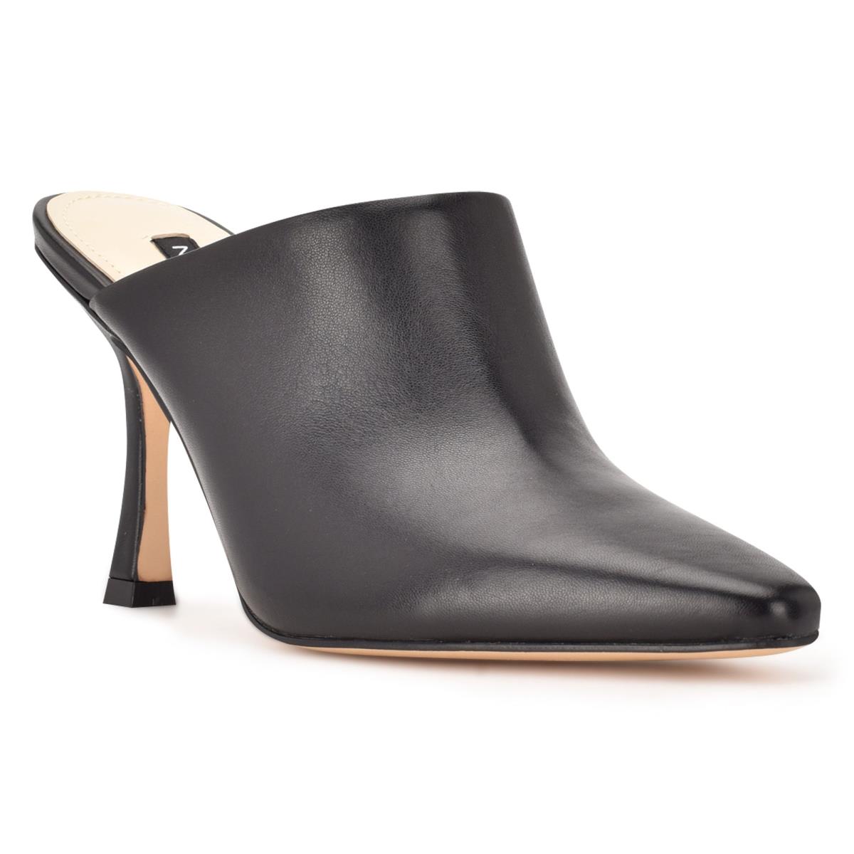 Black Women's Nine West Ciao Heel Mules | QYSN04218