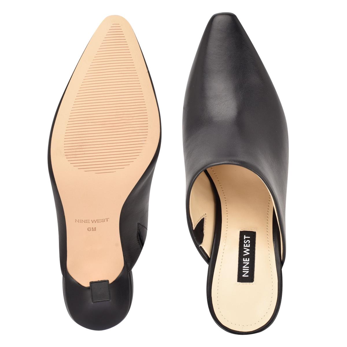 Black Women's Nine West Ciao Heel Mules | QYSN04218