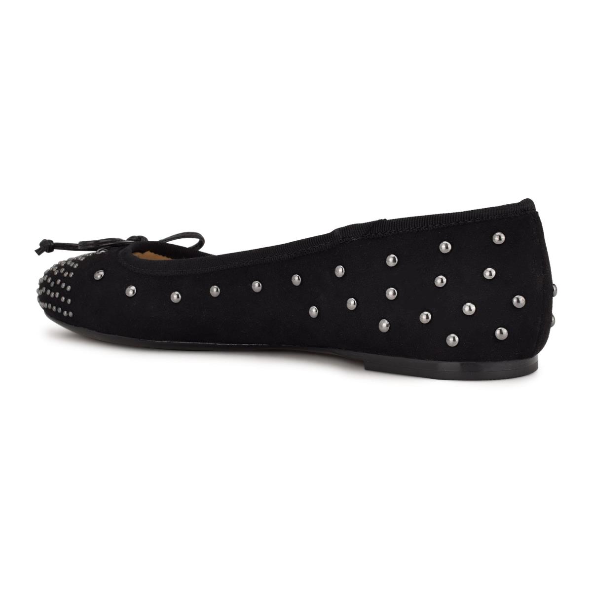 Black Women's Nine West Curvy Studded Ballet Ballet Flats | LAYX23941