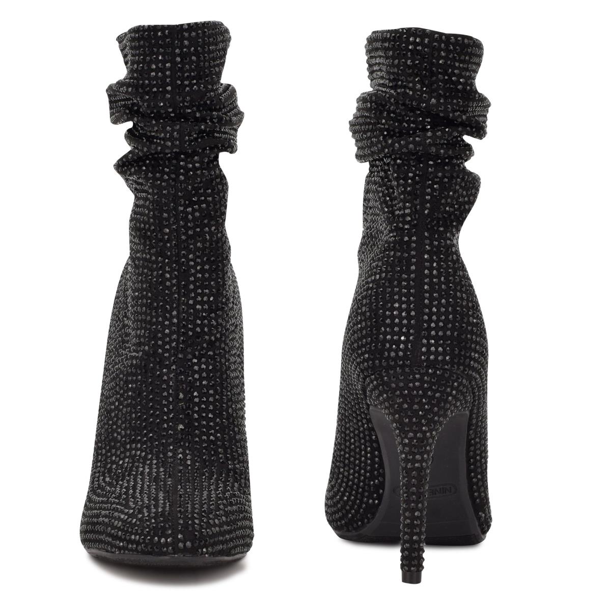 Black Women's Nine West Dazzle Dress Booties | DTFE60128