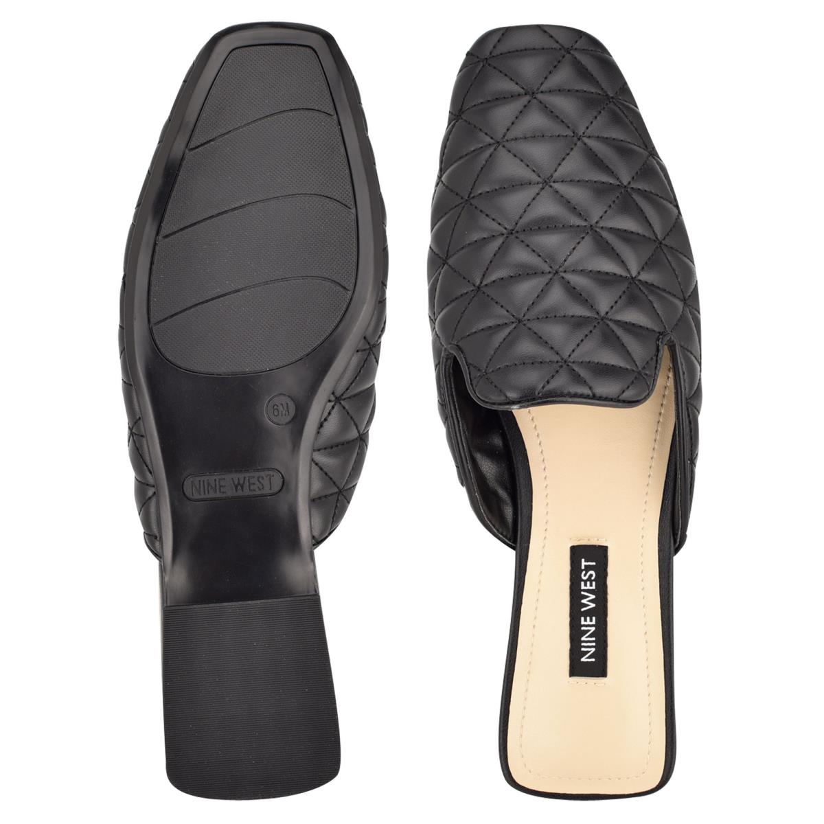 Black Women's Nine West Diamond Flat Mules | WINL86179