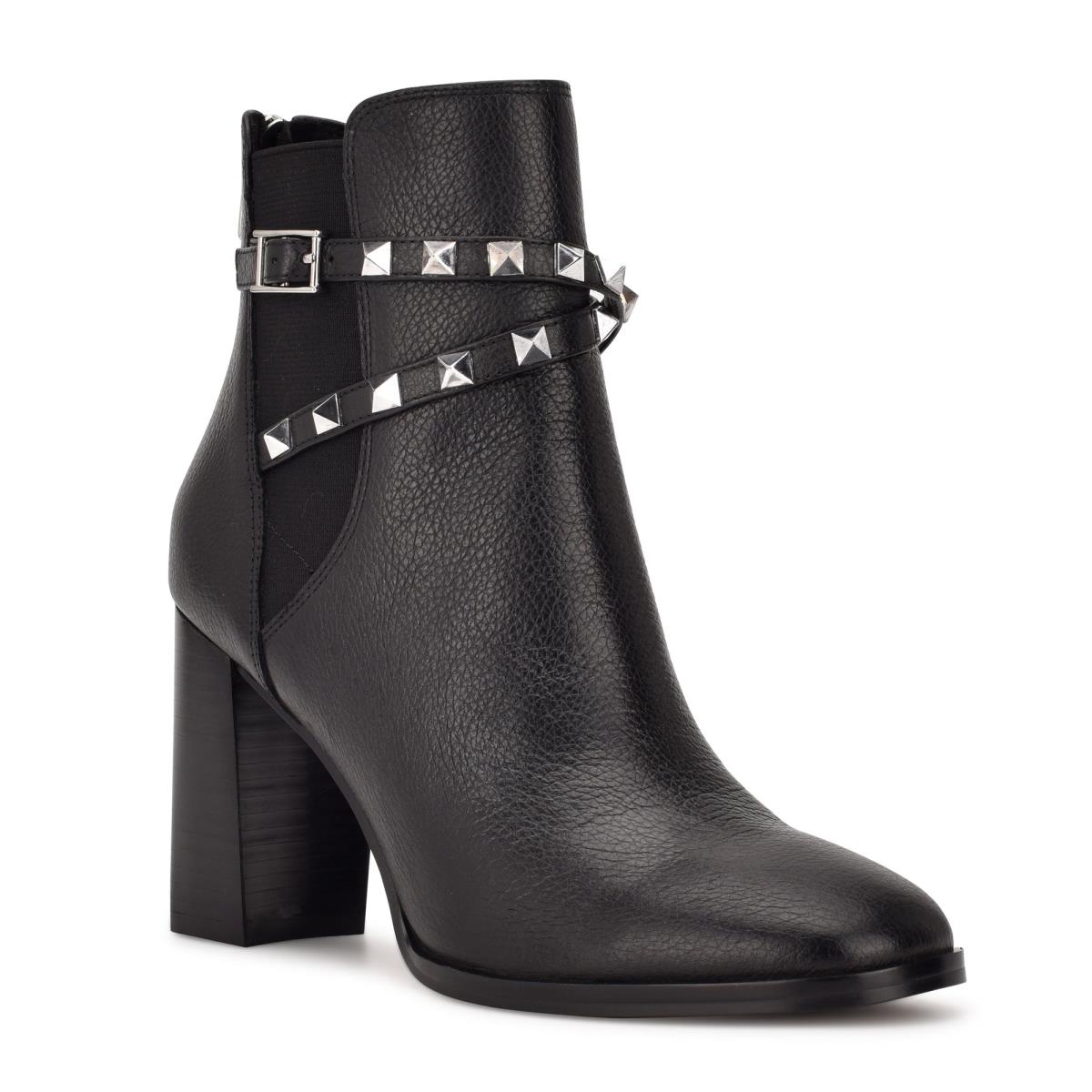 Black Women's Nine West Donda Heeled Booties | HEQB80926