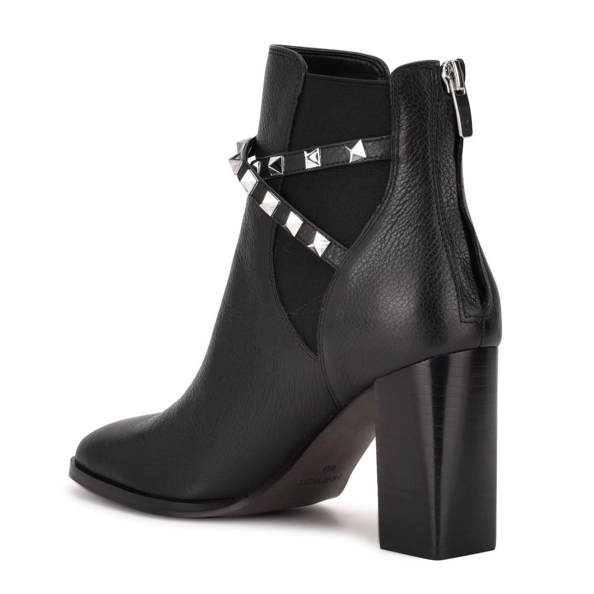 Black Women's Nine West Donda Heeled Booties | HEQB80926