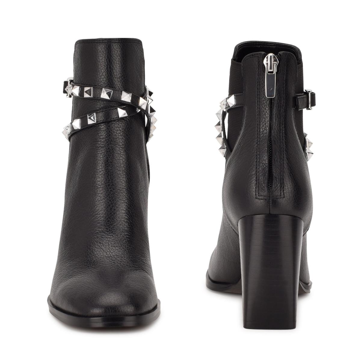 Black Women's Nine West Donda Heeled Booties | HEQB80926