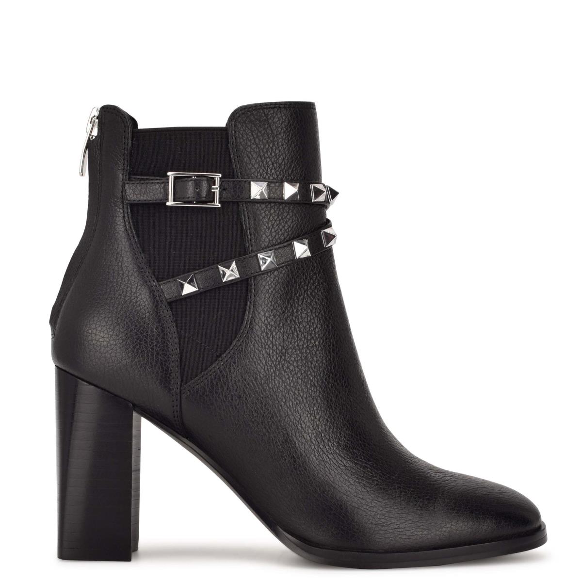 Black Women\'s Nine West Donda Heeled Booties | HEQB80926